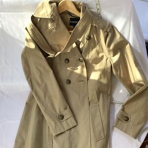 Express Khaki Double-Breasted Trench Coat
